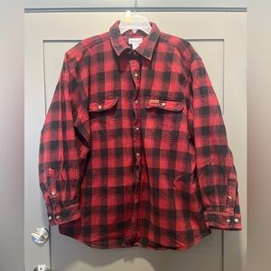 Carhartt Heavyweight Flannel Work Shirt Size 2XL Red and Black